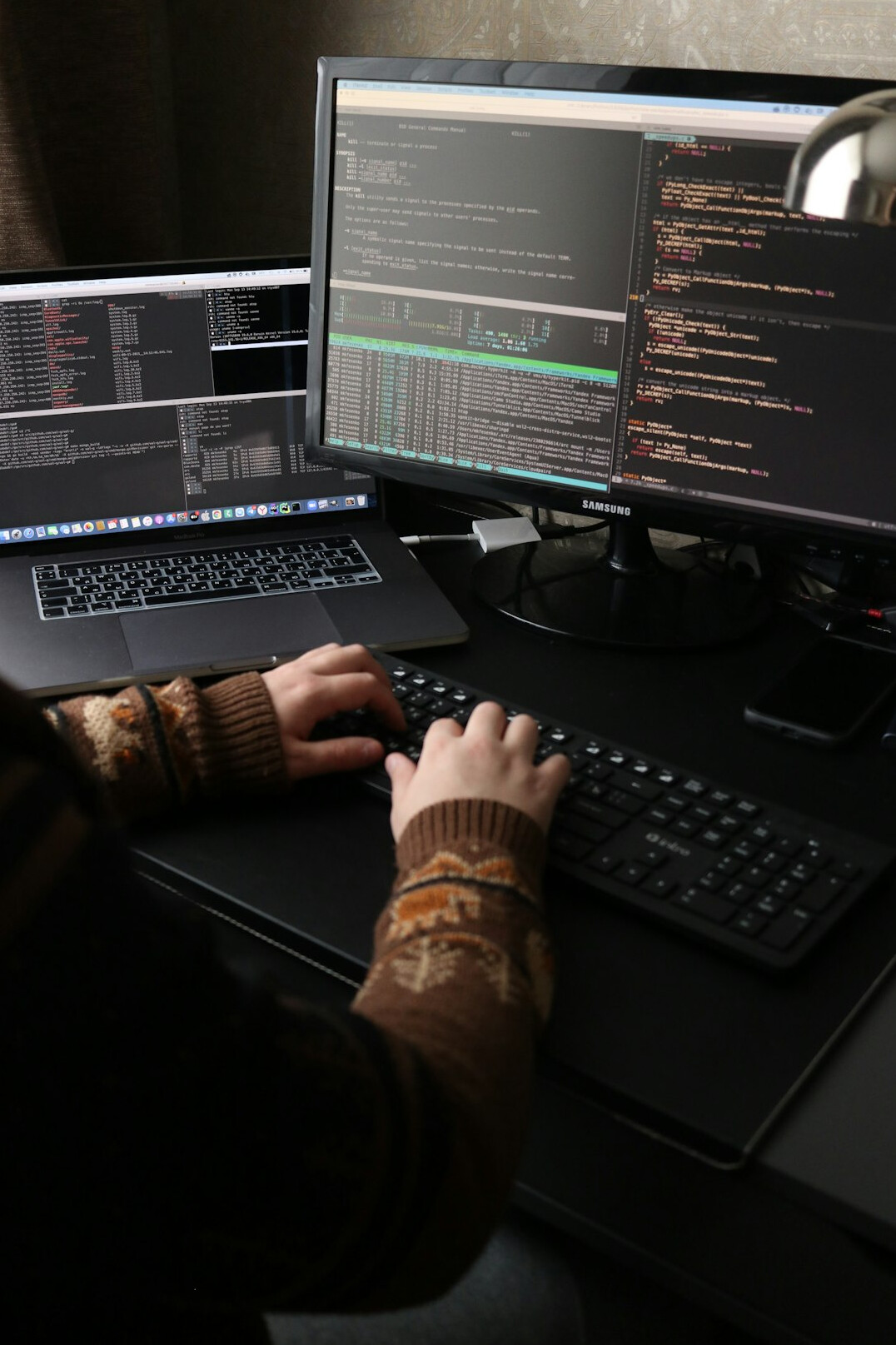young programmer at desk