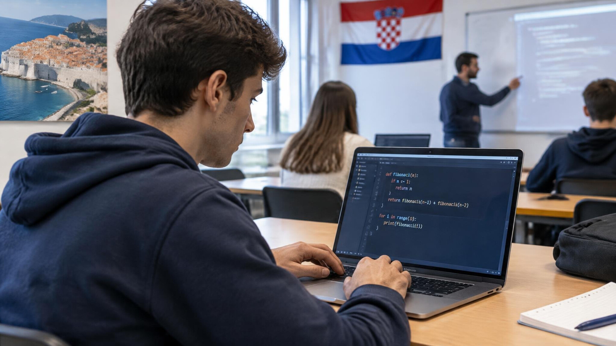 croatian student learning to code