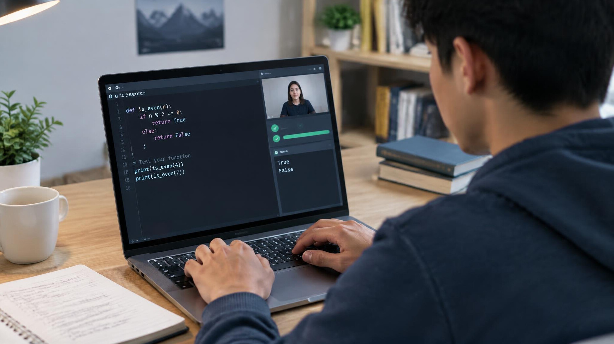 person practicing coding exercises
