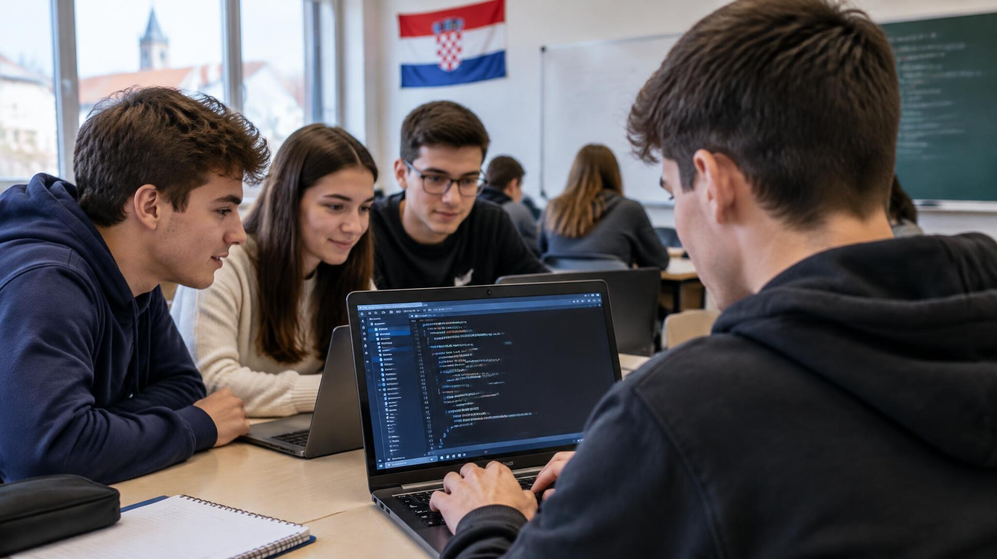 croatian students coding together